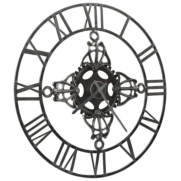 vidaXL Wall Clock Silver 78 cm Metal