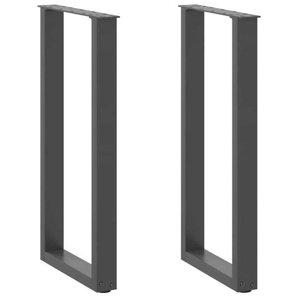 vidaXL Console Table Legs U-Shaped 2 pcs Anthracite 28x(72-73) cm Steel