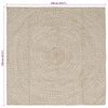 vidaXL Area Rugs Square Natural and White 120 x 120 cm Jute