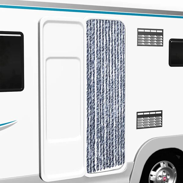 vidaXL Insect Curtain Blue, White and Silver 56x185 cm Chenille