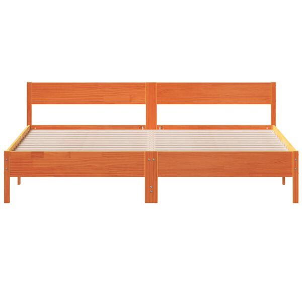 vidaXL Bed Frame without Mattress Wax Brown 180x200 cm Super King Solid Wood Pine