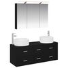 vidaXL Bathroom Furniture Set 4 pcs Black Oak