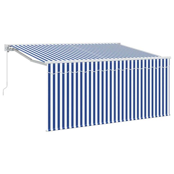 vidaXL Retractable Awning Retractable Blue and White 300 x 200 cm