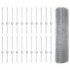 vidaXL Fence with Post Silver 0.4 x 50 m Steel