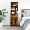vidaXL Bedside Cabinet Smoked Oak 39x35x125 cm Engineered Wood