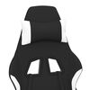 vidaXL Swivel Gaming Chair with Footrest Black and White Fabric