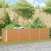 vidaXL Garden Raised Bed Light Brown 320 x 80 x 77 cm Galvanised Steel