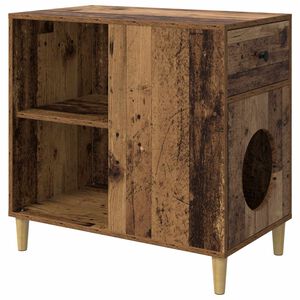 vidaXL Cat House Old Wood 72 x 42.5 x 70 cm Engineered Wood