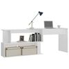 vidaXL Corner Desk High Gloss White 200x50x76 cm Engineered Wood
