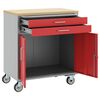 vidaXL Work Cabinet with Drawer 2 pcs Red and Grey 75 x 45 x 85 cm