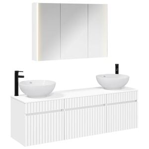 vidaXL Bathroom Cabinet Set 4 pcs White Engineered Wood