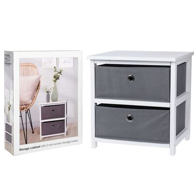 H&S Collection Storage Cabinet with 2 Drawers MDF
