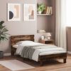 vidaXL Bed Frame without Mattress with Headboard Smoked Oak 75x190 cm Small Single