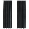 vidaXL Blackout Curtains 2 pcs Black 140 x 225 cm Velvet