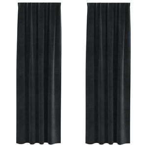 vidaXL Blackout Curtains 2 pcs Black 140 x 225 cm Velvet