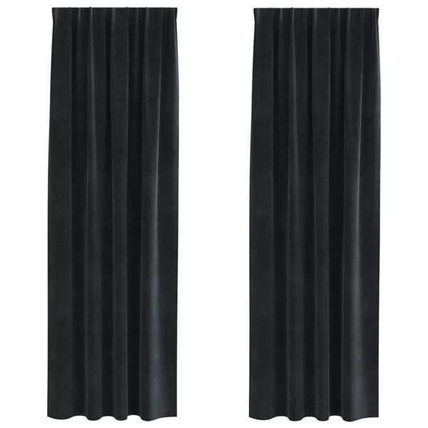 vidaXL Blackout Curtains 2 pcs Black 140 x 225 cm Velvet