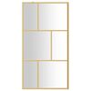 vidaXL Walk-in Shower Wall with Clear ESG Glass Gold 100x195 cm