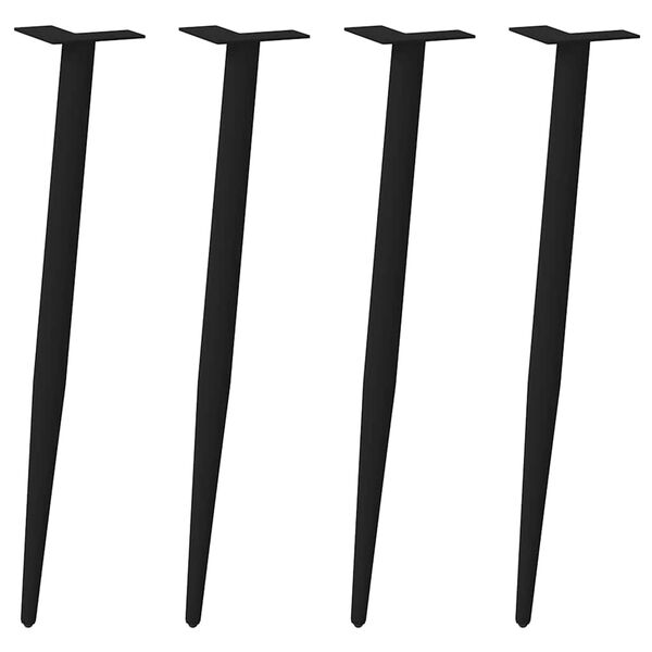 vidaXL Console Table Legs Conical Shape 4 pcs Black 72-73 cm Steel