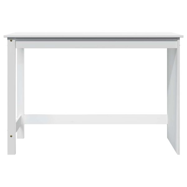 vidaXL Desk White 112 x 50 x 75 cm Solid Pine Wood