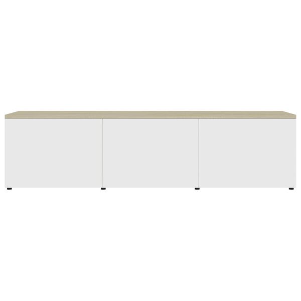vidaXL TV Cabinet White and Sonoma Oak 120x34x30 cm Engineered Wood