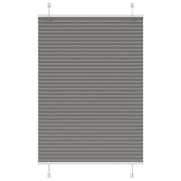 vidaXL Pleated Blind Anthracite 100x150 cm Fabric Width 99.4 cm Polyester