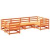 vidaXL 6 Piece Garden Sofa Set Wax Brown Solid Wood Pine