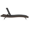 vidaXL Sunlounger Brown 70 x 197 x 82 cm Poly Rattan and Metal