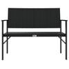 vidaXL 2-Seater Garden Bench Black Poly Rattan