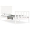 vidaXL Bed Frame without Mattress White Single Solid Wood Pine