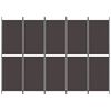 vidaXL 5-Panel Room Divider Brown 250x180 cm Fabric