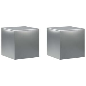 vidaXL Plant Stand 2 pcs Silver 40 x 40 x 40 cm Stainless Steel
