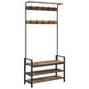 vidaXL Coat Rack with Shelf Old Wood 95 x 34 x 184 cm Engineered wood