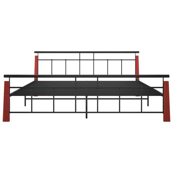 vidaXL Bed Frame without Mattress Metal and Solid Oak Wood 200x200 cm