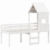 vidaXL High Sleeper Bed without Mattress White 90x200 cm Solid Wood Pine