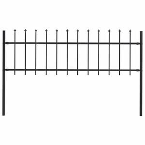 vidaXL Garden Fence "Woerden" with Spear Top Steel 170x60 cm Black