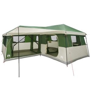 vidaXL Family Tent with Rainfly Water-Resistant 14-Person Green