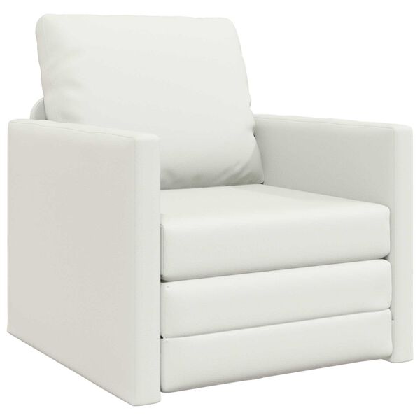 vidaXL Folding Sofa Bed White 74 x 77 x 81 cm PVC