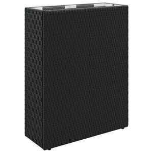 vidaXL Tall Planter Black 55 x 22 x 70 cm Poly Rattan