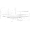 vidaXL Metal Bed Frame without Mattress with Footboard White 150x200cm