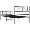 vidaXL Metal Bed Frame without Mattress with Footboard Black 80x200cm