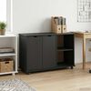 vidaXL Rolling Cabinet Black 100 x 39 x 65.5 cm Solid Pine Wood