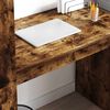 vidaXL Desk with Shelf Smoked Oak 113 x 54 x 120 cm Engineered Wood