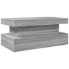 vidaXL Coffee Table with LED Lights Grey Sonoma 90x50x40 cm
