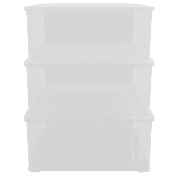 vidaXL Plastic Storage Boxes 3 pcs 25 L Stackable