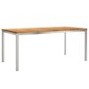 vidaXL Dining Table 180x90x75 cm Solid Teak Wood and Stainless Steel