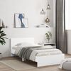 vidaXL Bed Frame without Mattress with Headboard White 100x200 cm