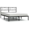 vidaXL Metal Bed Frame without Mattress with Headboard Black 135x190cm