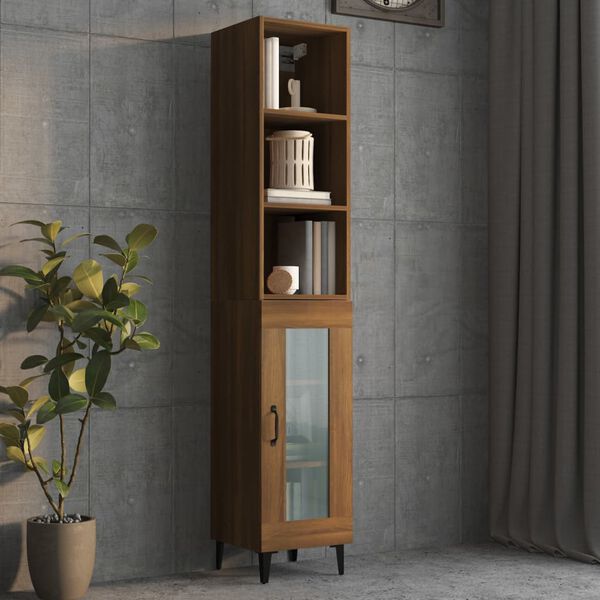 vidaXL Wall Cabinet Brown Oak 32.5x34.5x90 cm Engineered Wood