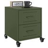 vidaXL Bedside Cabinets 2 pcs Olive Green 36x39x43.5 cm Steel