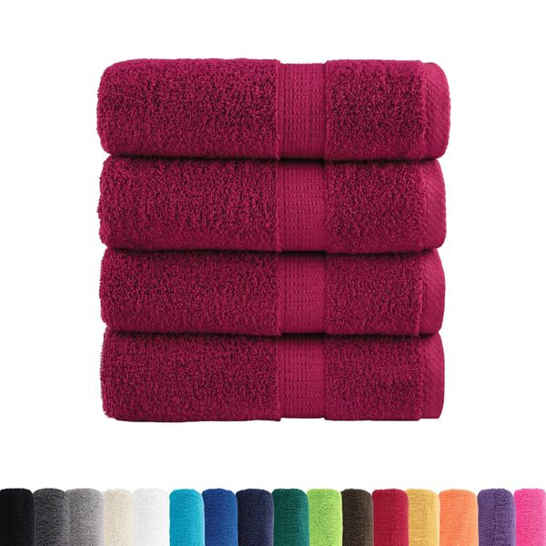 vidaXL Premium Wash Towels "SOLUND" 4 pcs Bordeaux 30x30 cm 600 gsm